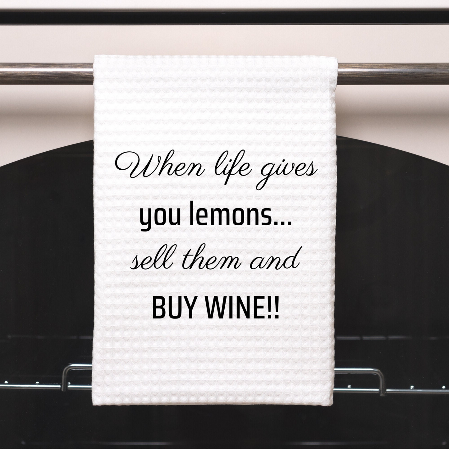 Buy Wine Funny Kitchen Towel Sayings | Farmhouse Sarcastic Dish Towel with Quote | Gift for Wine Lover or Cook