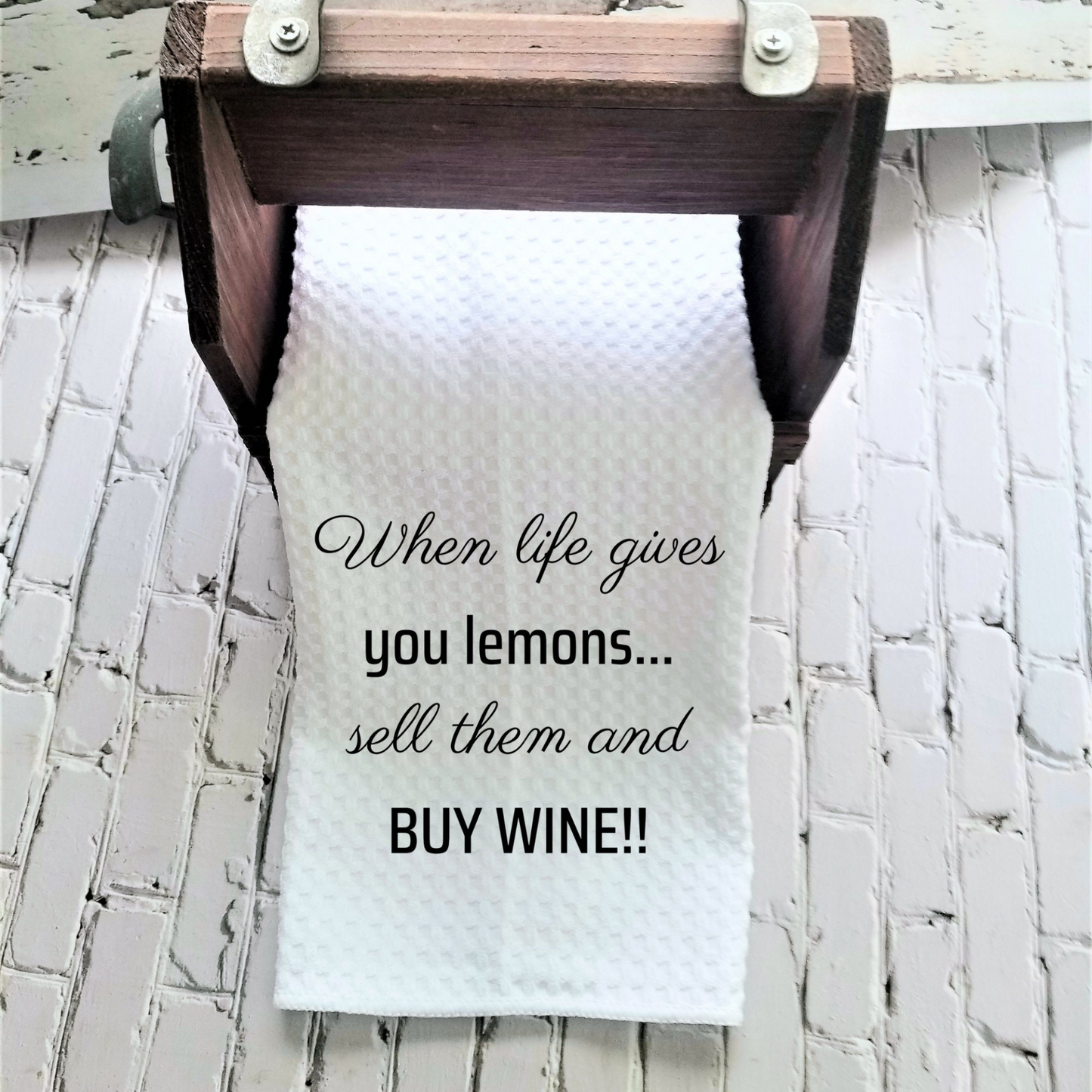 Buy Wine Funny Kitchen Towel Sayings | Farmhouse Sarcastic Dish Towel with Quote | Gift for Wine Lover or Cook