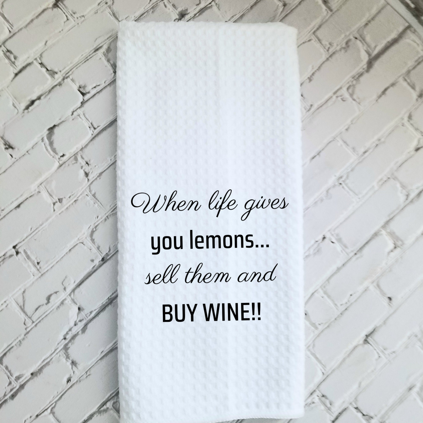 Buy Wine Funny Kitchen Towel Sayings | Farmhouse Sarcastic Dish Towel with Quote | Gift for Wine Lover or Cook