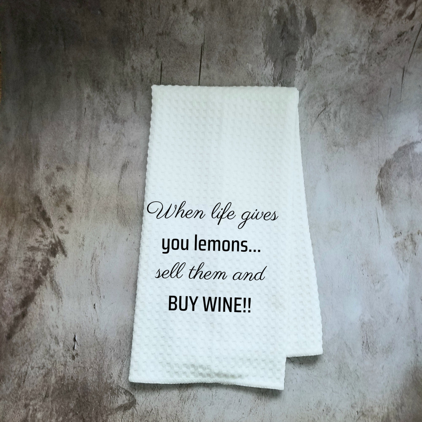 Buy Wine Funny Kitchen Towel Sayings | Farmhouse Sarcastic Dish Towel with Quote | Gift for Wine Lover or Cook
