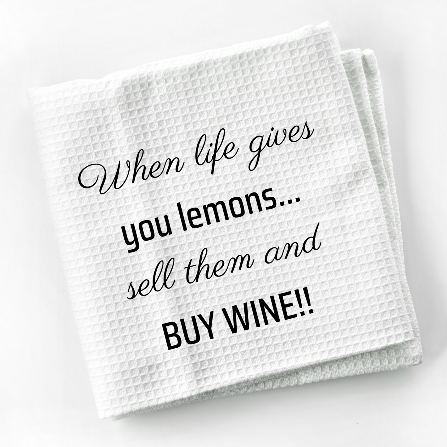 Buy Wine Funny Kitchen Towel Sayings | Farmhouse Sarcastic Dish Towel with Quote | Gift for Wine Lover or Cook