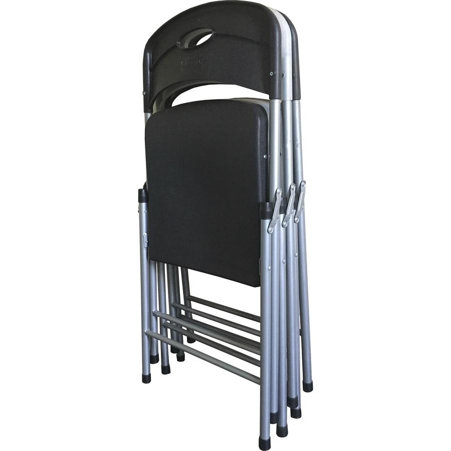 Lorell Heavy-duty Translucent Folding Chairs - Smoke Plastic Seat - Smoke Plastic Back - 4 / Carton