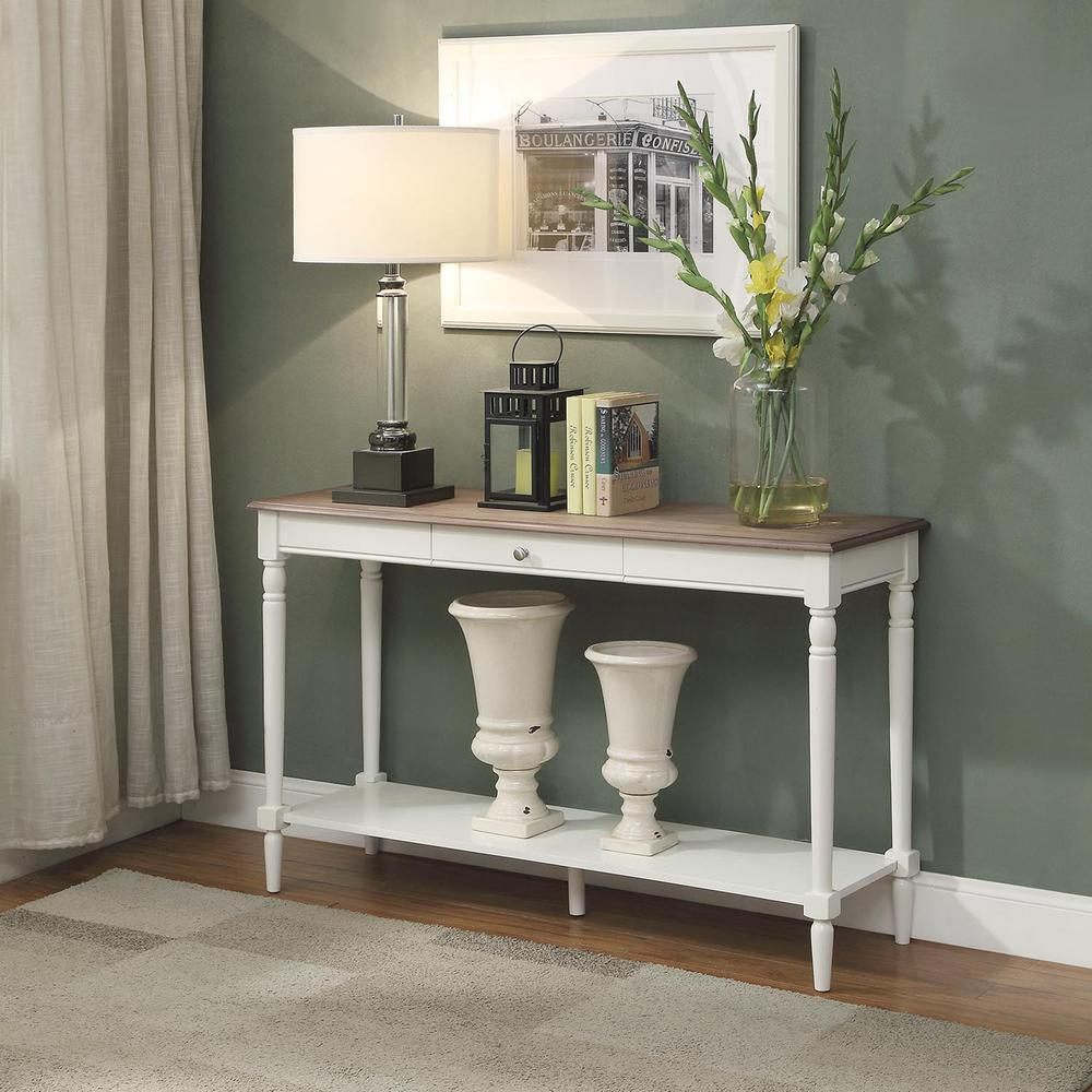 French Country Console Table with Drawer and Shelf