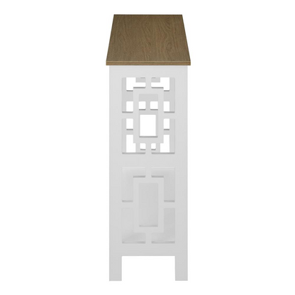 Town Square Console Table with Shelf, Driftwood/White