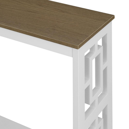 Town Square Console Table with Shelf, Driftwood/White