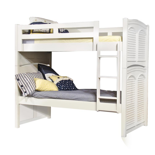 Twin Over Twin 3/3 Over 3/3 Bunkbed - without trundle  - White Cottage