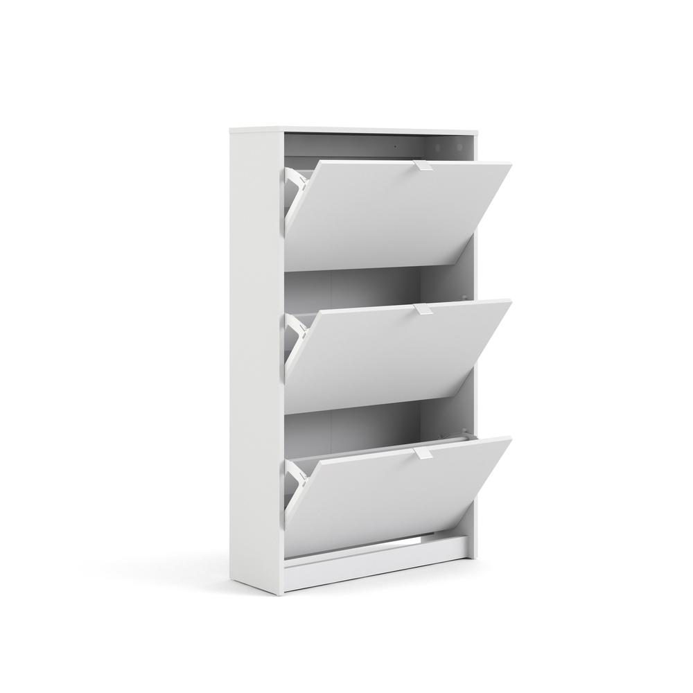 Bright 3 Drawer Shoe Cabinet, White