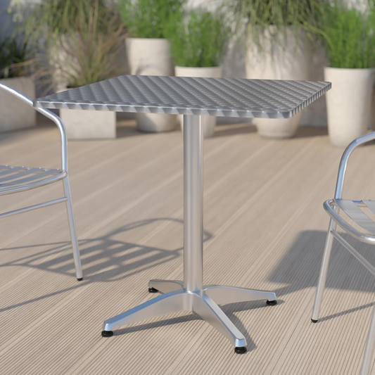 Black Metal Indoor-Outdoor Restaurant Stack Chair with Metal Triple Slat Back