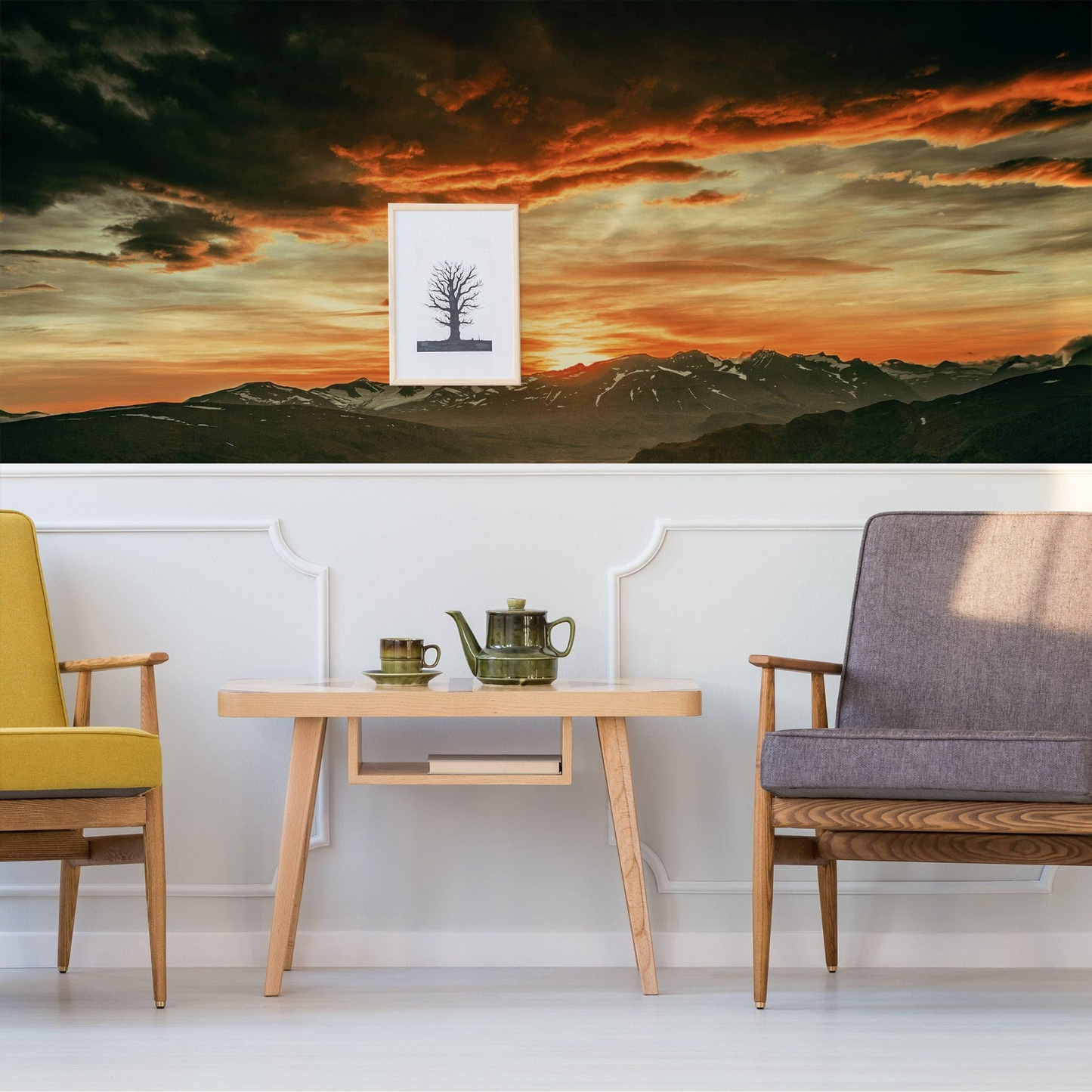 Nature's Symphony: Majestic Sunset Wall Stickers - Transformative Décor Decals
