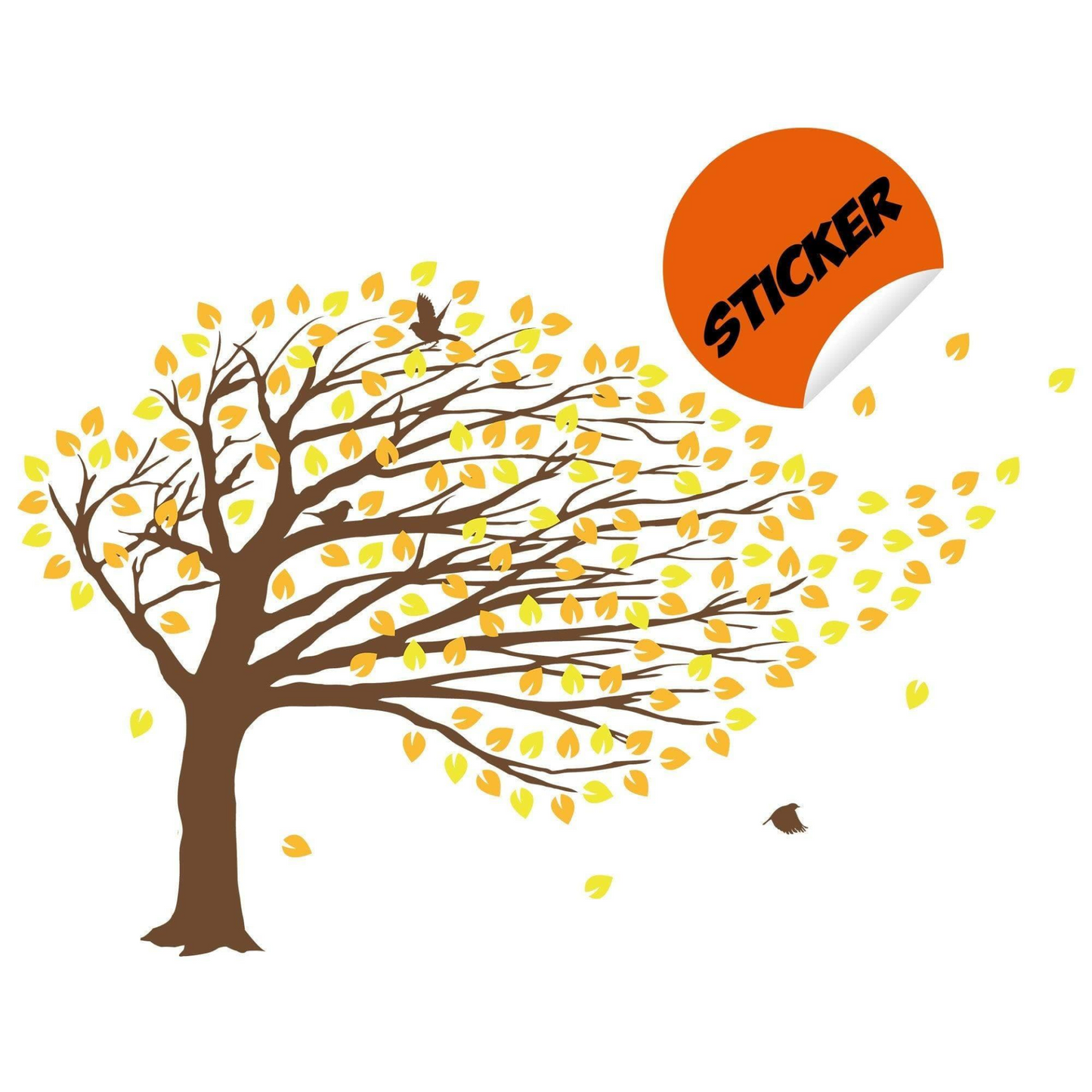 Fantasy Tree Bend Wall Sticker - Decorative Vinyl Wall Decal