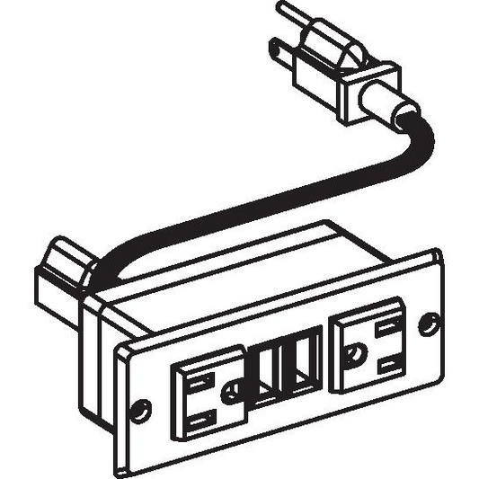Power Module with 2 Power and 2 USB Outlets, 1 Daisy Chain Black