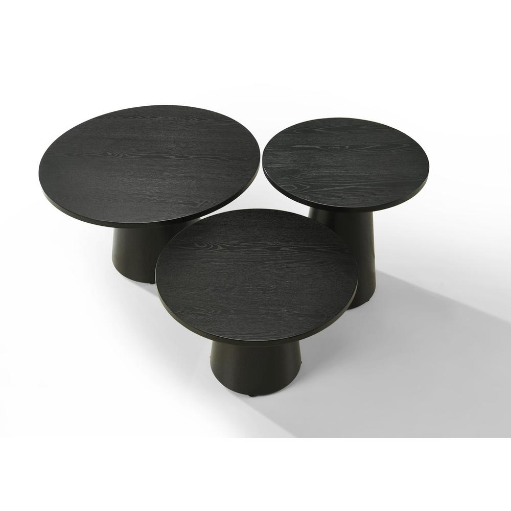 Jasper Ebony Black 3-Piece Coffee, End, & Console Table Set