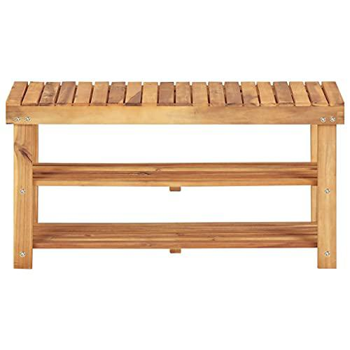 vidaXL Shoe Rack 35.4"x12.5"x18.1" Solid Acacia Wood, 45931