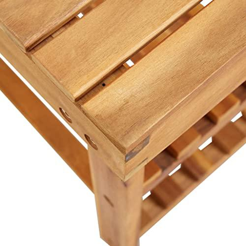 vidaXL Shoe Rack 35.4"x12.5"x18.1" Solid Acacia Wood, 45931