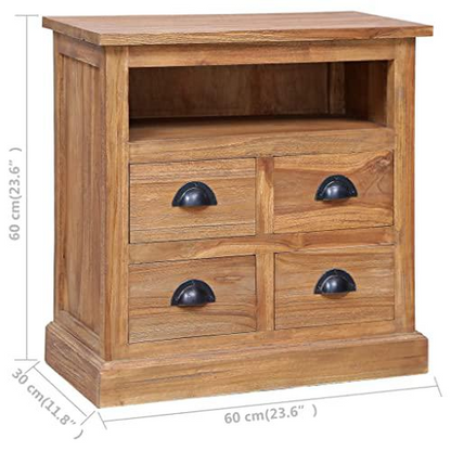 vidaXL Side Cabinet 23.6"x11.8"x23.6" Solid Teak 5311