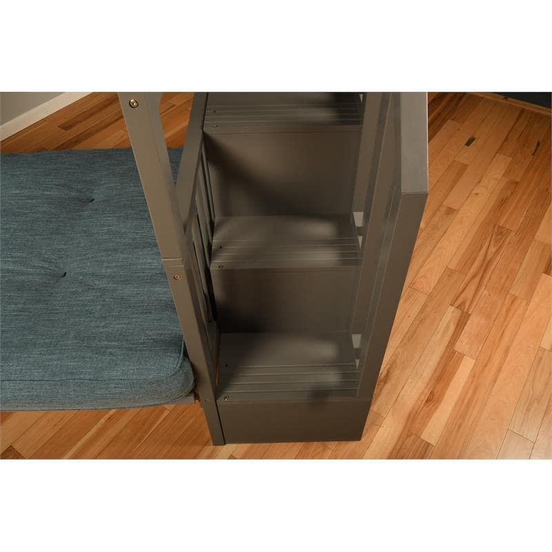 Kelcie Twin-Twin Bunk Bed Dark Gray+Tray
