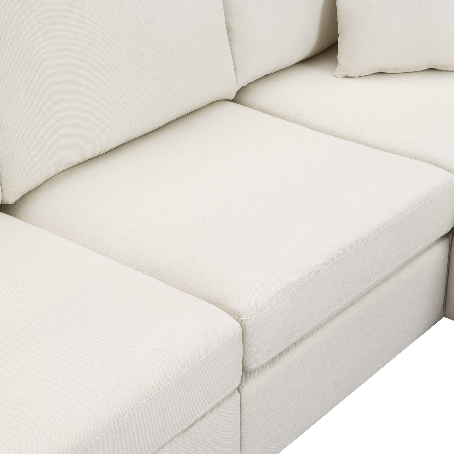 89.8*60.2" Modern Sectional Sofa,5-Seat Modular Couch Set with Convertible Ottoman,L-Shape Linen Fabric Corner Couch Set with 2 Pillows for Living Room,Apartment,Office, 3 Colors