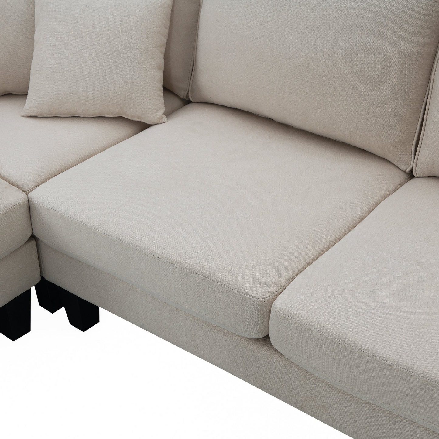90*88" Terrycloth Modern Sectional Sofa,5-Seat Practical Couch Set with Chaise Lounge,L-Shape minimalist Indoor Furniture with 3 Pillows for Living Room,Apartment,Office, 3 Colors