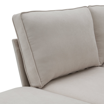 90*88" Terrycloth Modern Sectional Sofa,5-Seat Practical Couch Set with Chaise Lounge,L-Shape minimalist Indoor Furniture with 3 Pillows for Living Room,Apartment,Office, 3 Colors
