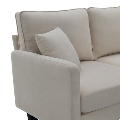 90*88" Terrycloth Modern Sectional Sofa,5-Seat Practical Couch Set with Chaise Lounge,L-Shape minimalist Indoor Furniture with 3 Pillows for Living Room,Apartment,Office, 3 Colors