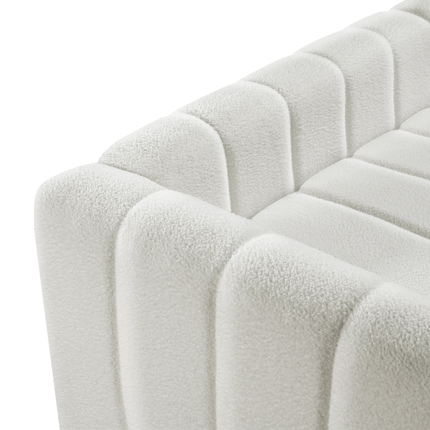 82*30" Modern Teddy Velvet Sofa,2-3 Seat Mid Century Indoor Couch, Exquisite Upholstered Loveseat with Striped Decoration for Living Room,Bedroom,Apartment,2 Colors(2 Pillows)