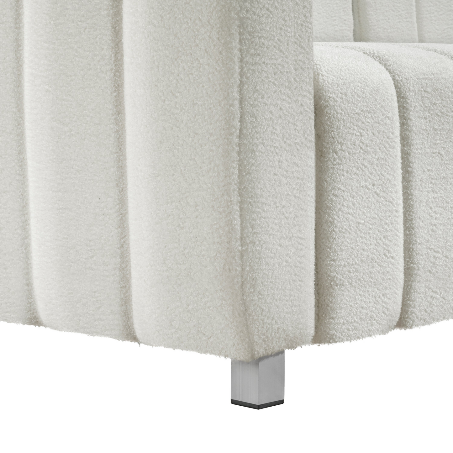 82*30" Modern Teddy Velvet Sofa,2-3 Seat Mid Century Indoor Couch, Exquisite Upholstered Loveseat with Striped Decoration for Living Room,Bedroom,Apartment,2 Colors(2 Pillows)