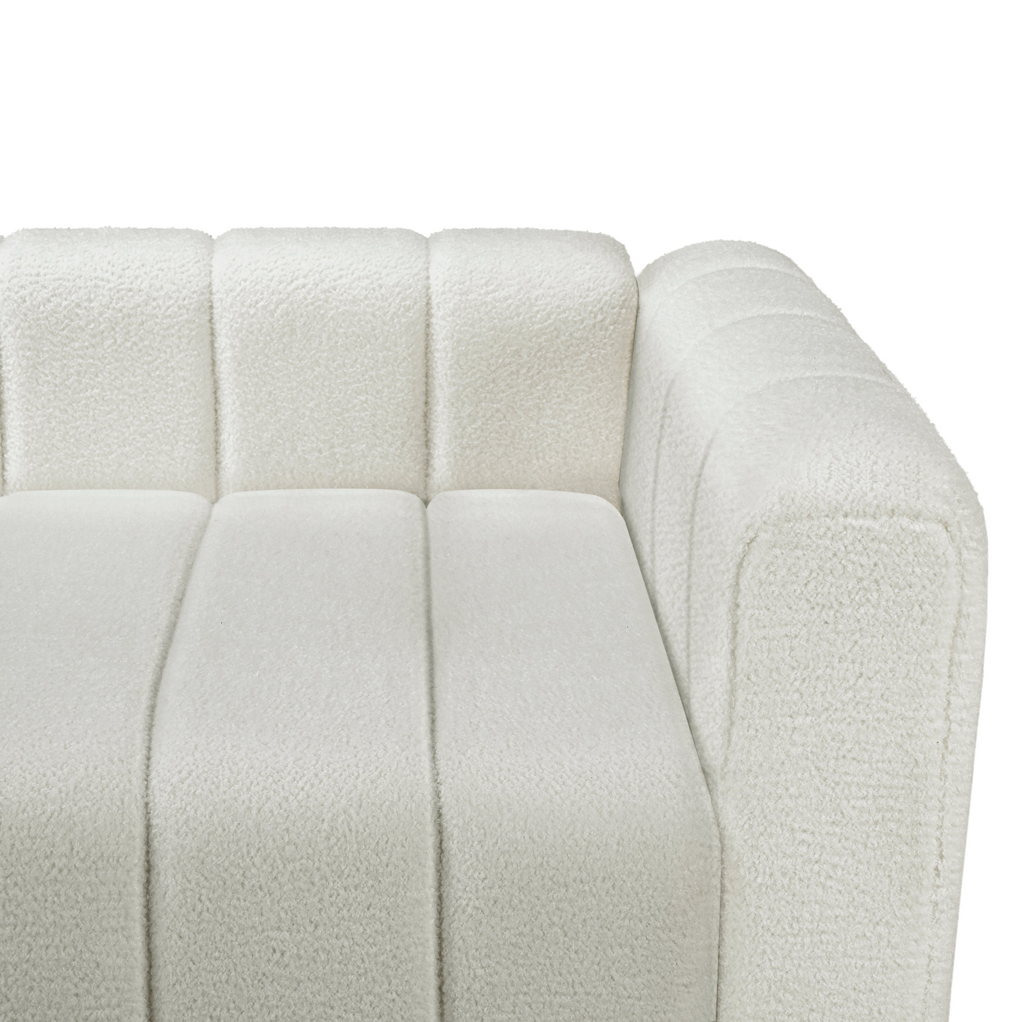 82*30" Modern Teddy Velvet Sofa,2-3 Seat Mid Century Indoor Couch, Exquisite Upholstered Loveseat with Striped Decoration for Living Room,Bedroom,Apartment,2 Colors(2 Pillows)