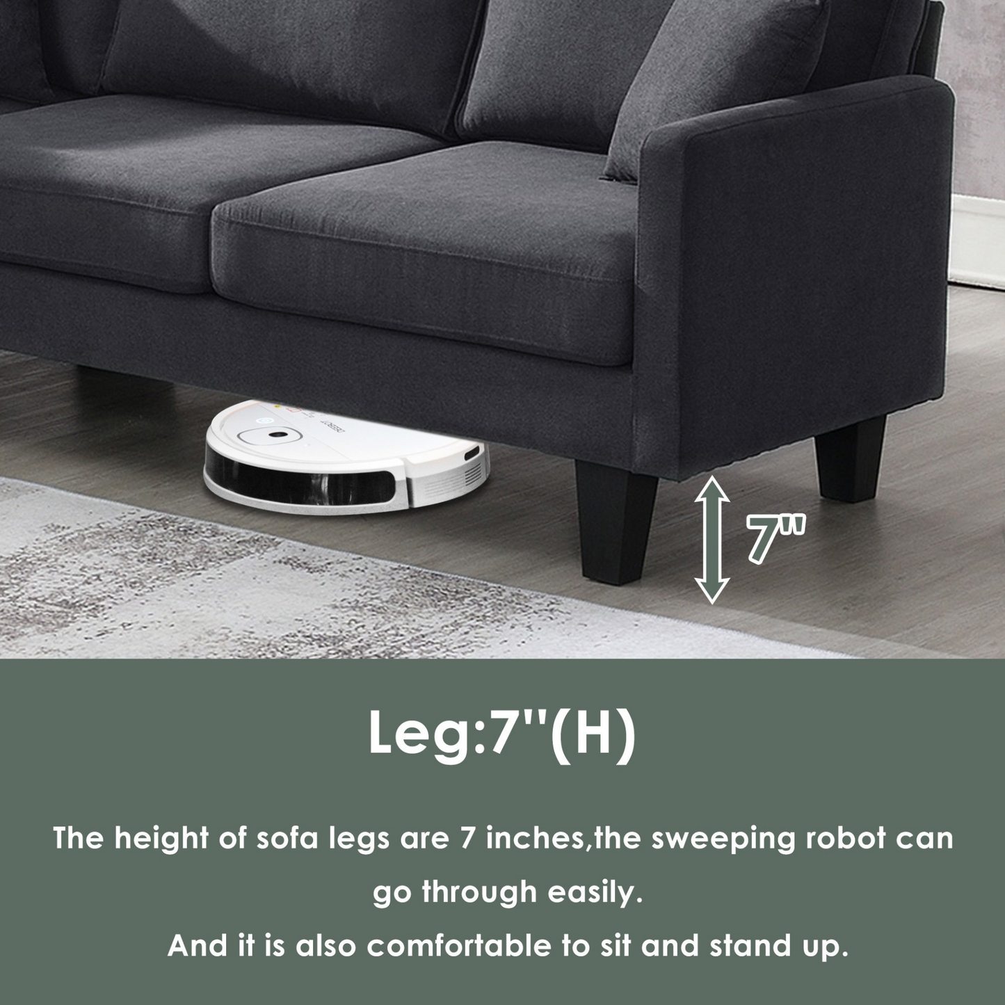 90*88" Terrycloth Modern Sectional Sofa,5-Seat Practical Couch Set with Chaise Lounge,L-Shape minimalist Indoor Furniture with 3 Pillows for Living Room,Apartment,Office, 3 Colors