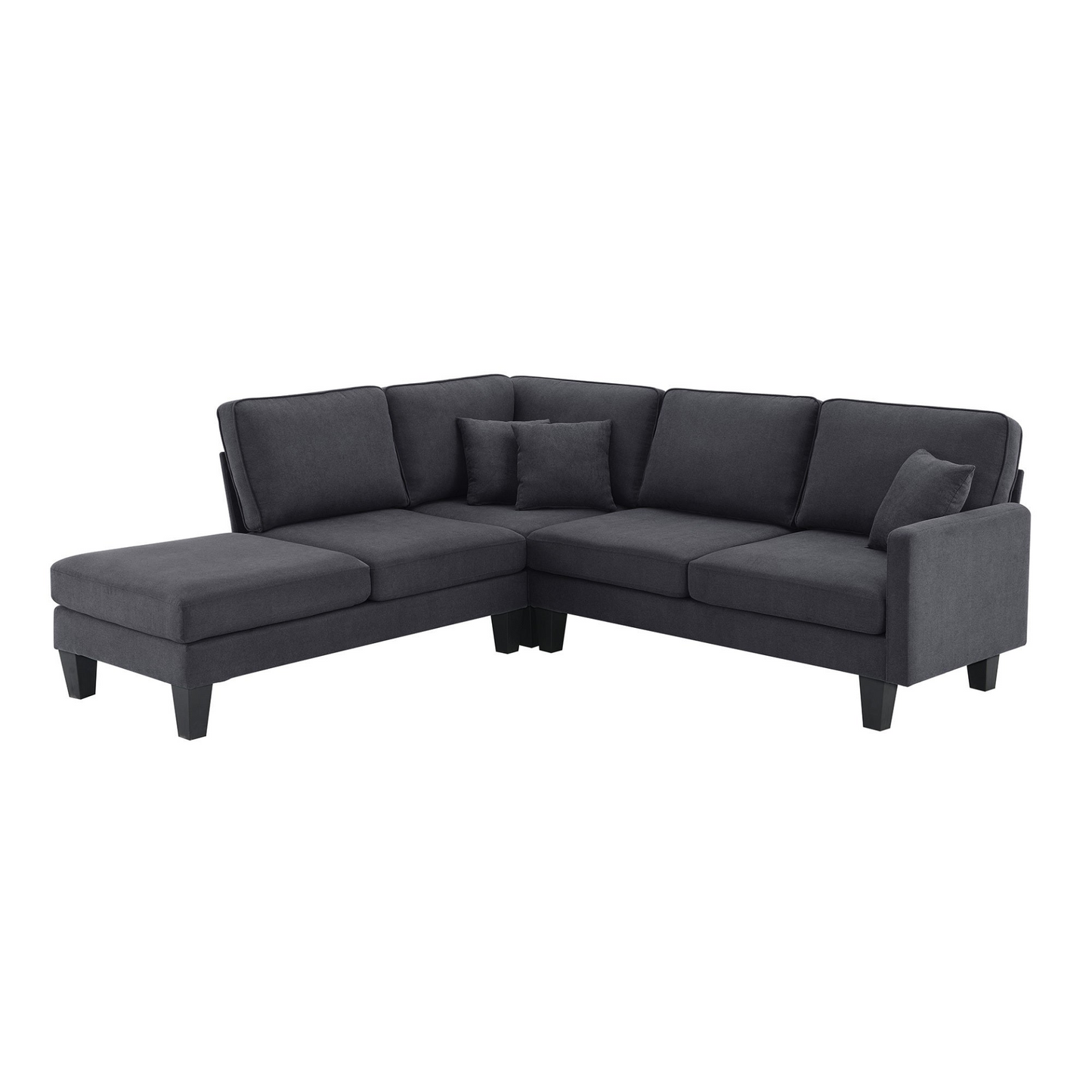 90*88" Terrycloth Modern Sectional Sofa,5-Seat Practical Couch Set with Chaise Lounge,L-Shape minimalist Indoor Furniture with 3 Pillows for Living Room,Apartment,Office, 3 Colors