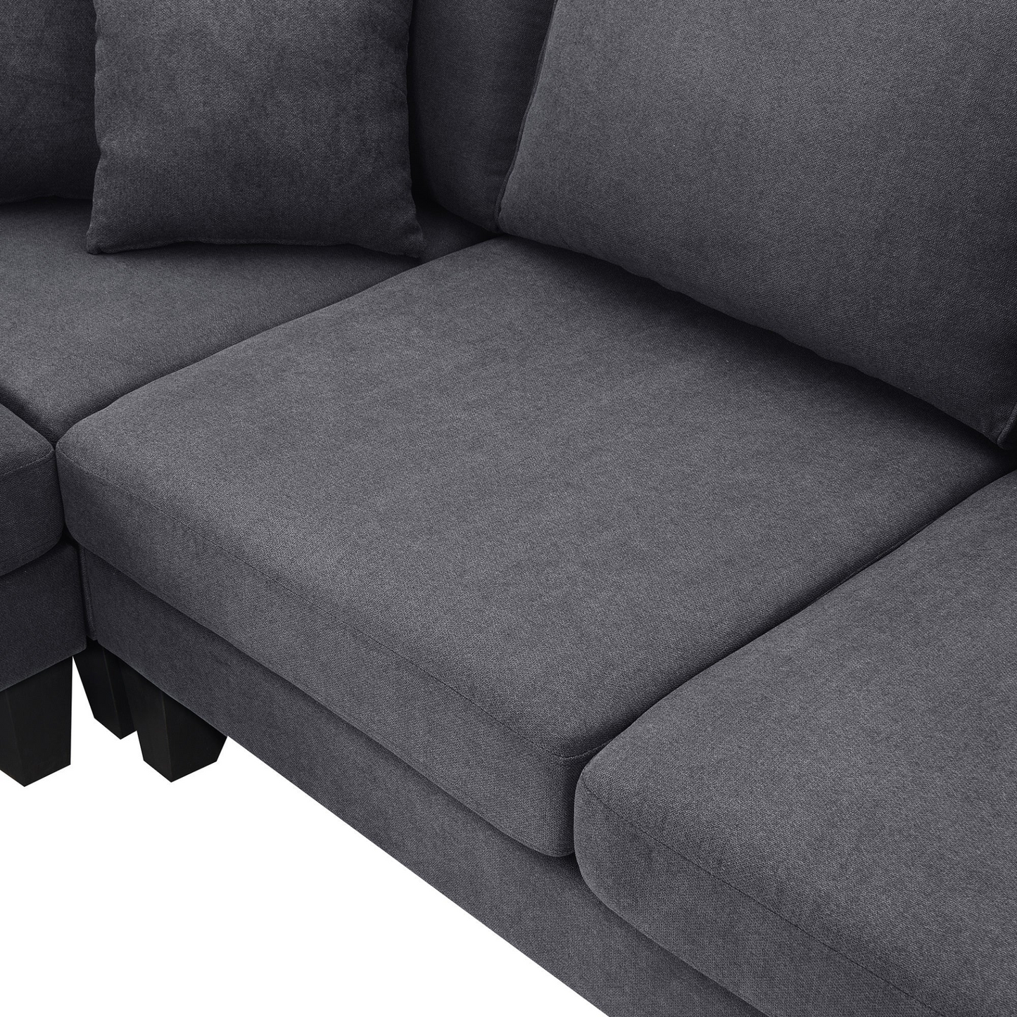 90*88" Terrycloth Modern Sectional Sofa,5-Seat Practical Couch Set with Chaise Lounge,L-Shape minimalist Indoor Furniture with 3 Pillows for Living Room,Apartment,Office, 3 Colors