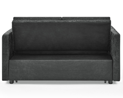 Loveseats Sofa Bed with Pull-out Bed,Adjsutable Back and Two Arm Pocket,Black (54.5"x33"x31.5")