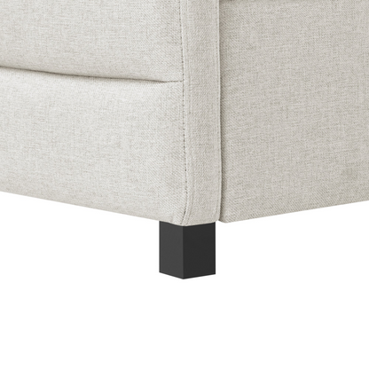 Twin Size Daybed with Trundle Upholstered Tufted Sofa Bed, Linen Fabric, Beige  (82.5"x42.5"x34")
