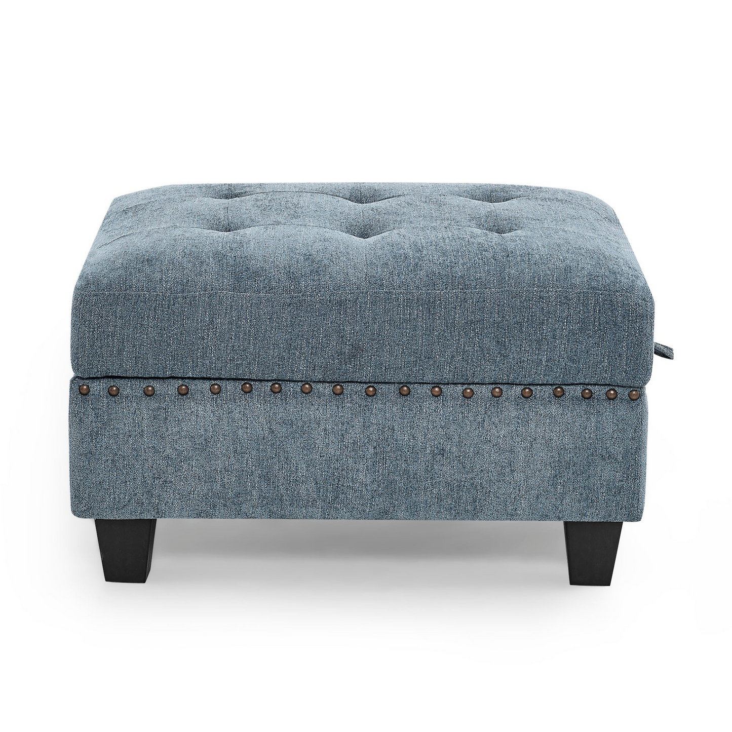 L shape Modular Sectional Sofa,DIY Combination,includes Three Single Chair ,Two Corner and Two Ottoman,Navy Blue