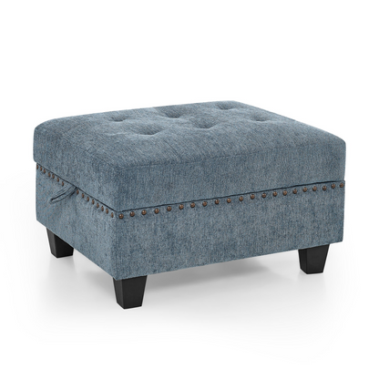 L shape Modular Sectional Sofa,DIY Combination,includes Three Single Chair ,Two Corner and Two Ottoman,Navy Blue