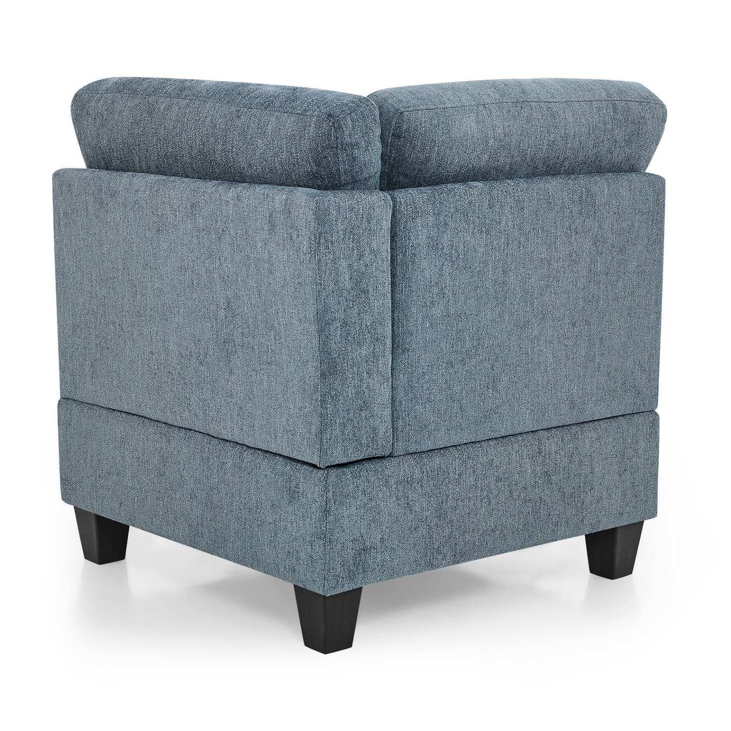 L shape Modular Sectional Sofa,DIY Combination,includes Three Single Chair ,Two Corner and Two Ottoman,Navy Blue