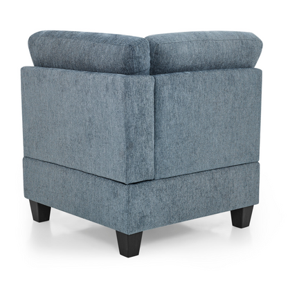 L shape Modular Sectional Sofa,DIY Combination,includes Three Single Chair ,Two Corner and Two Ottoman,Navy Blue