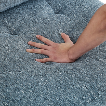 L shape Modular Sectional Sofa,DIY Combination,includes Three Single Chair ,Two Corner and Two Ottoman,Navy Blue
