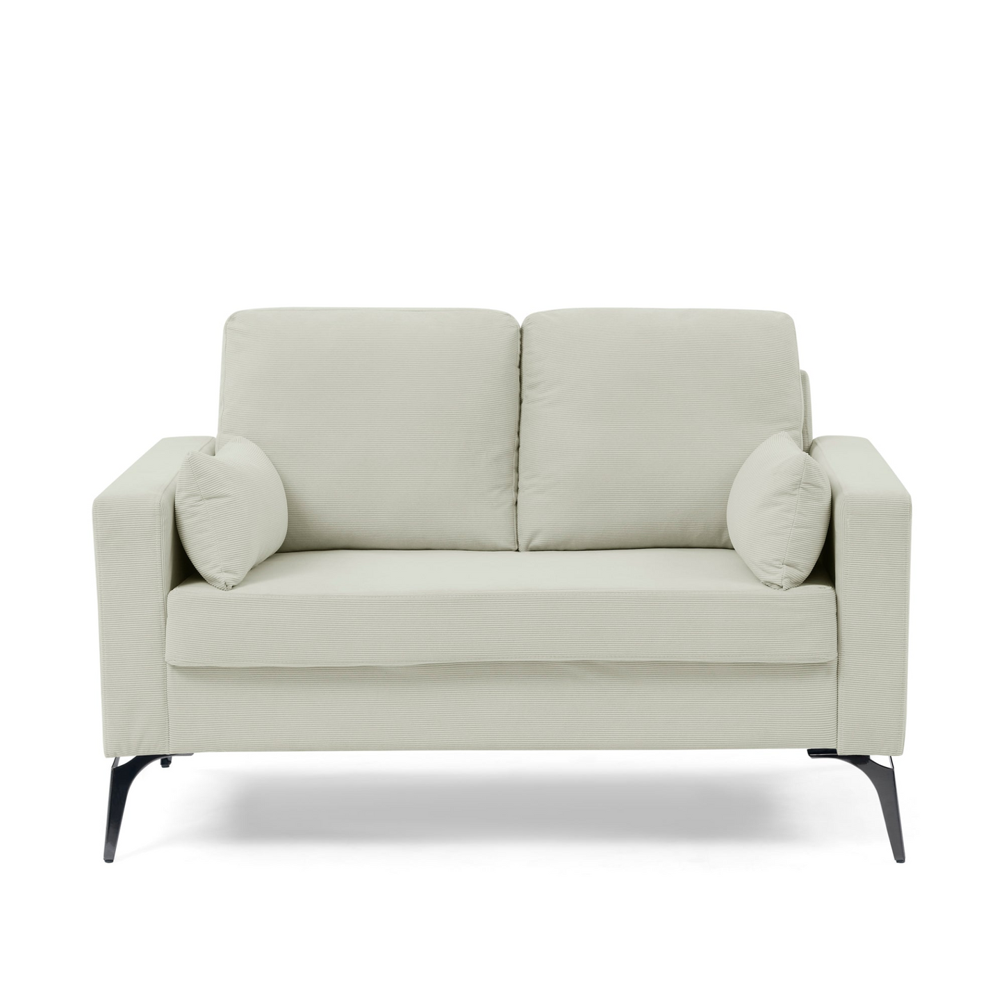 3 Piece Living Room Sofa Set, including 3-Seater Sofa, Loveseat and Sofa Chair, with Two Small Pillows, Corduroy Beige