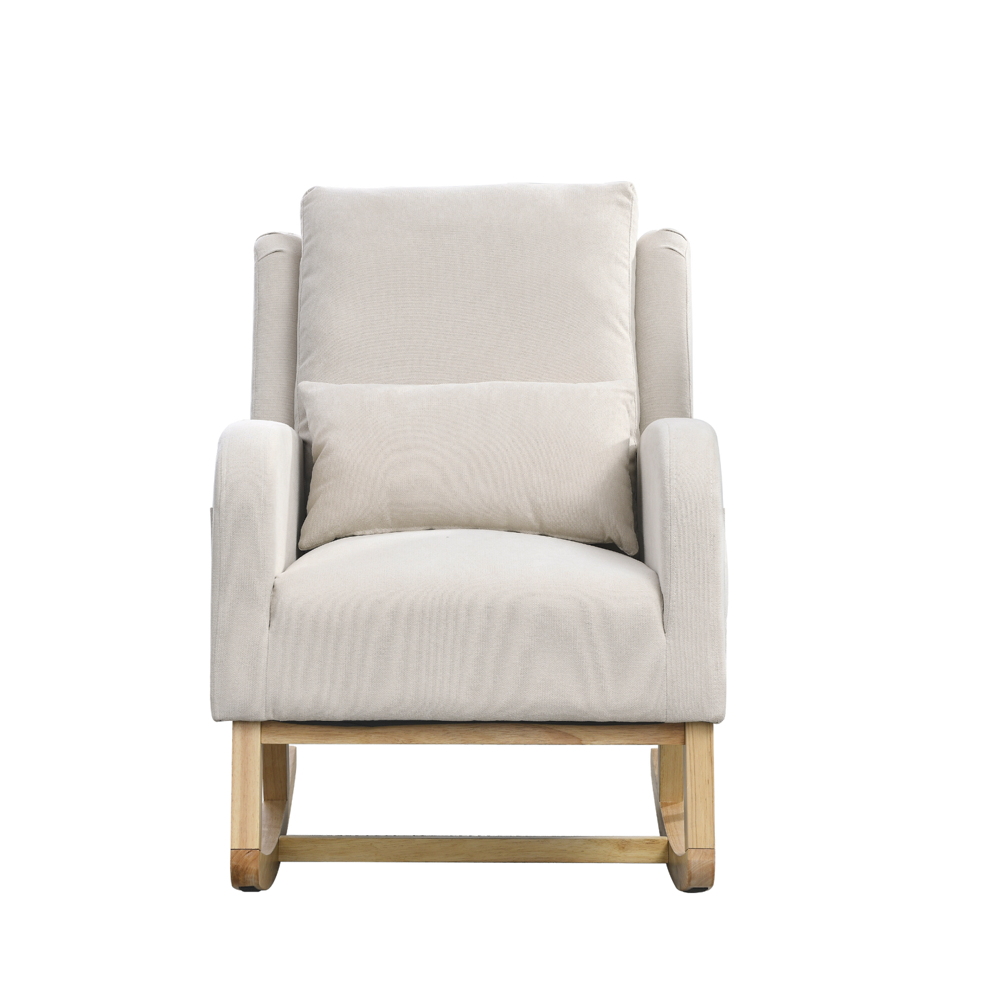27.5 "W Modern Accent High Back Living Room Casual Armchair Rocker with One Lumbar Pillow, Two Side Pockets.