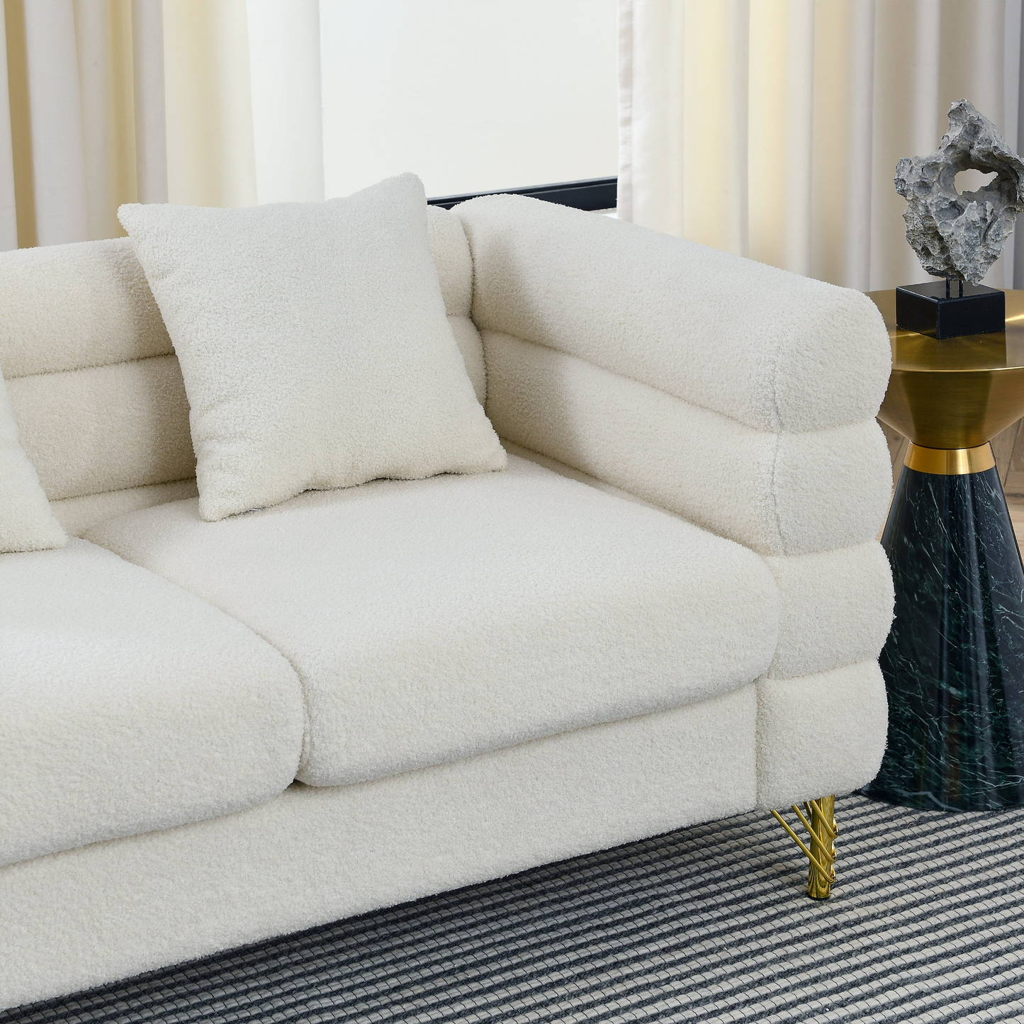 81.5-Inch Oversized Corner Sofa Covers, L-Shaped Sectional Couch,   5-Seater Corner Sofas with 3 Cushions for Living Room, Bedroom, Apartment, Office