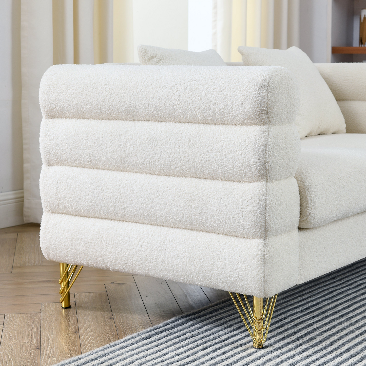81.5-Inch Oversized Corner Sofa Covers, L-Shaped Sectional Couch,   5-Seater Corner Sofas with 3 Cushions for Living Room, Bedroom, Apartment, Office
