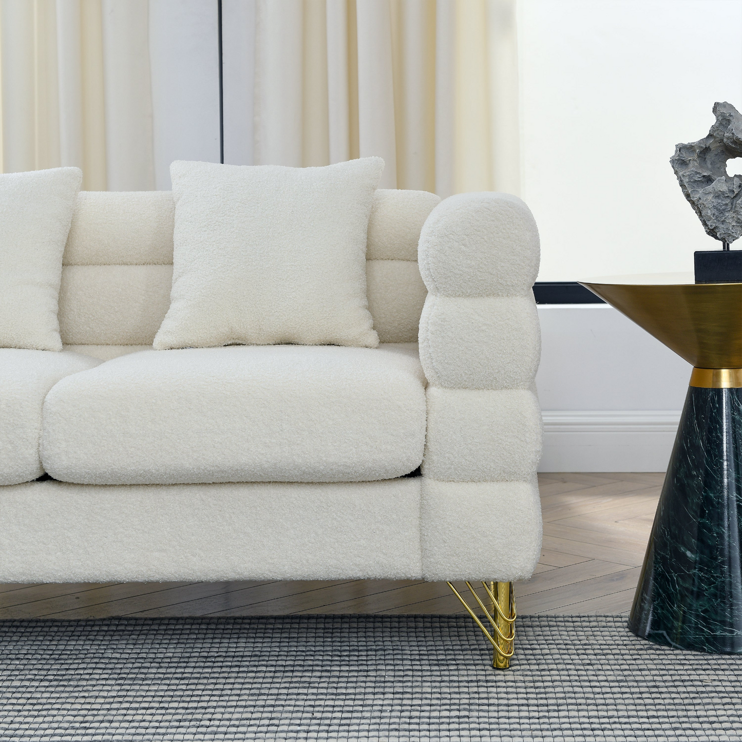 81.5-Inch Oversized Corner Sofa Covers, L-Shaped Sectional Couch,   5-Seater Corner Sofas with 3 Cushions for Living Room, Bedroom, Apartment, Office