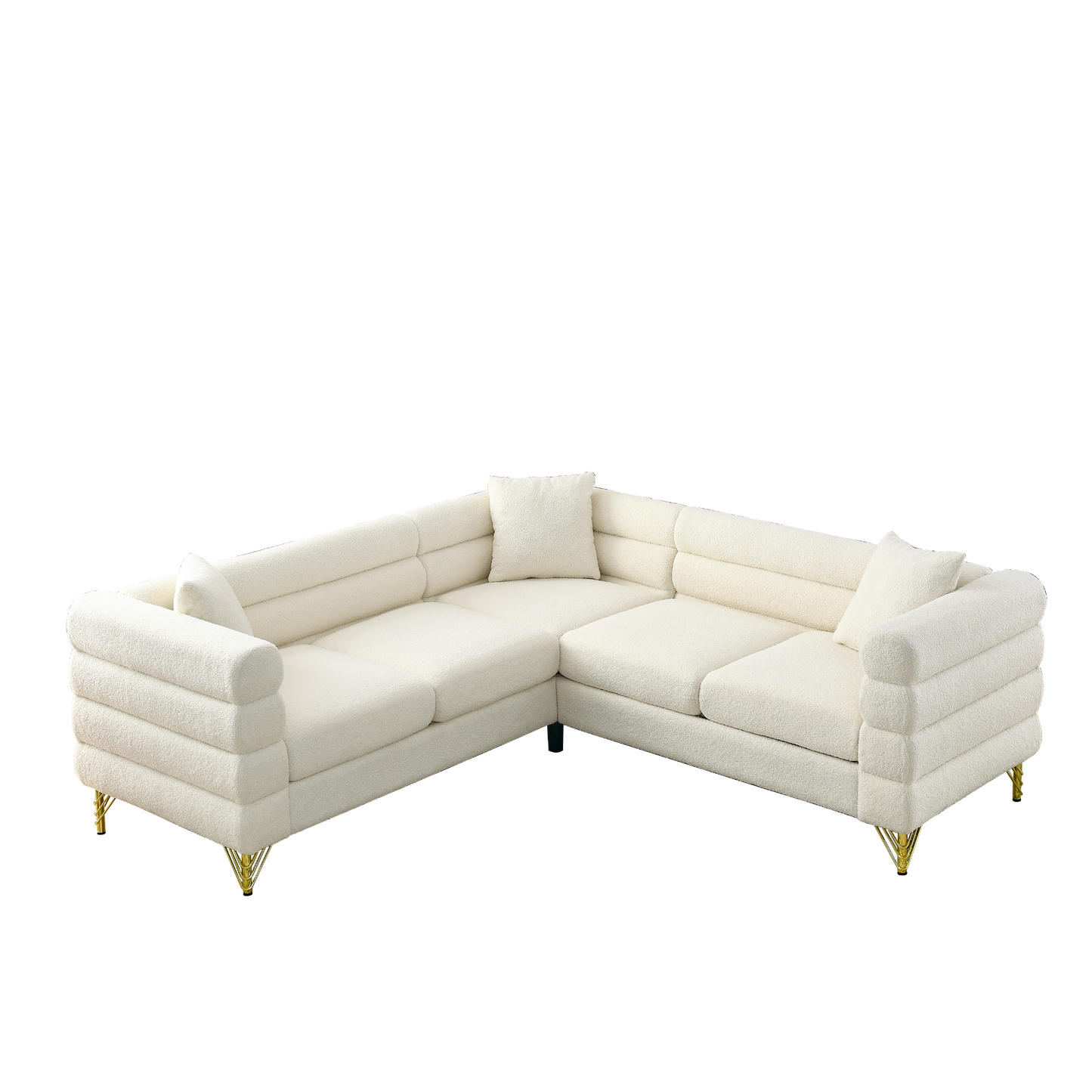 81.5-Inch Oversized Corner Sofa Covers, L-Shaped Sectional Couch,   5-Seater Corner Sofas with 3 Cushions for Living Room, Bedroom, Apartment, Office