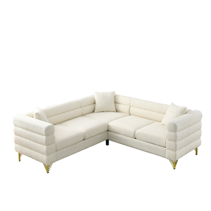81.5-Inch Oversized Corner Sofa Covers, L-Shaped Sectional Couch,   5-Seater Corner Sofas with 3 Cushions for Living Room, Bedroom, Apartment, Office