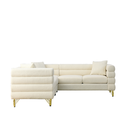 81.5-Inch Oversized Corner Sofa Covers, L-Shaped Sectional Couch,   5-Seater Corner Sofas with 3 Cushions for Living Room, Bedroom, Apartment, Office