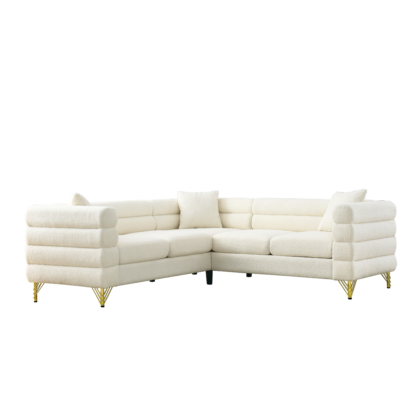 81.5-Inch Oversized Corner Sofa Covers, L-Shaped Sectional Couch,   5-Seater Corner Sofas with 3 Cushions for Living Room, Bedroom, Apartment, Office