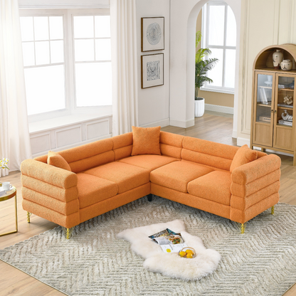 81.5-Inch Oversized Corner Sofa Covers, L-Shaped Sectional Couch,   5-Seater Corner Sofas with 3 Cushions for Living Room, Bedroom, Apartment, Office