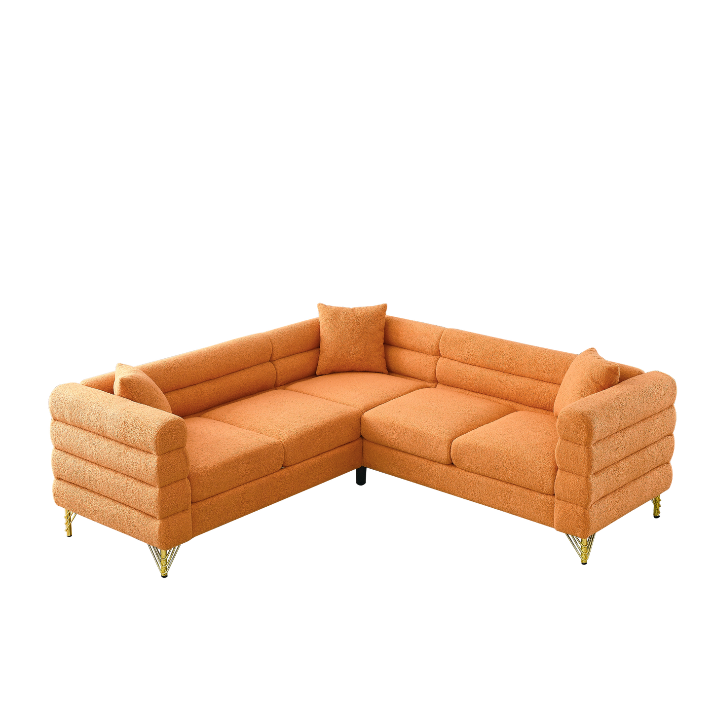 81.5-Inch Oversized Corner Sofa Covers, L-Shaped Sectional Couch,   5-Seater Corner Sofas with 3 Cushions for Living Room, Bedroom, Apartment, Office