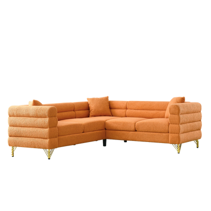 81.5-Inch Oversized Corner Sofa Covers, L-Shaped Sectional Couch,   5-Seater Corner Sofas with 3 Cushions for Living Room, Bedroom, Apartment, Office