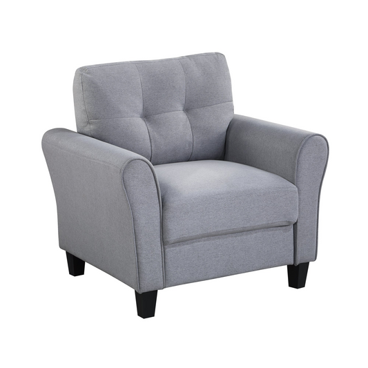 35" Modern Living Room Armchair Linen Upholstered Couch Furniture for Home or Office ,Light Grey-Blue,(1-Seat)
